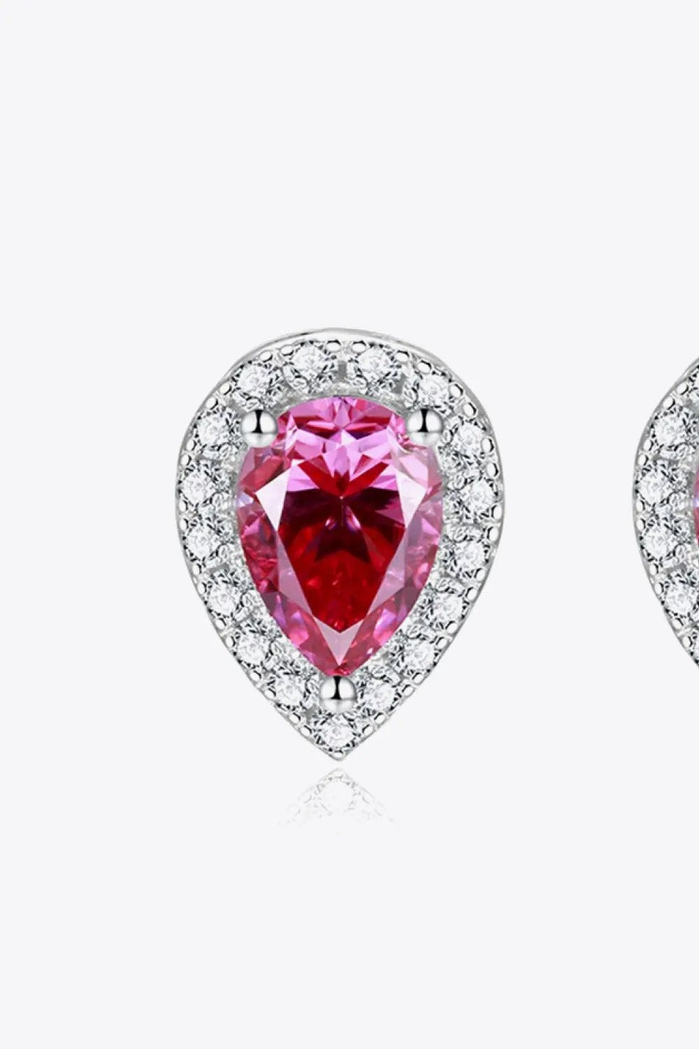 2 Carat Moissanite Teardrop Stud Earrings in Rose by Partner Label