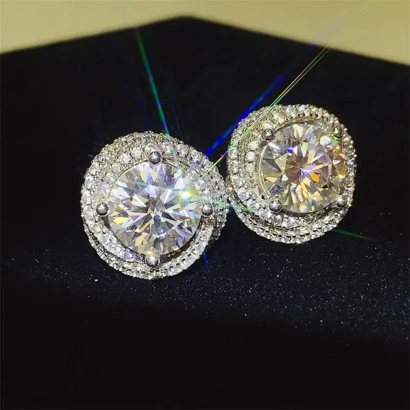 6 Carat Moissanite 925 Sterling Silver Earrings by Partner Label