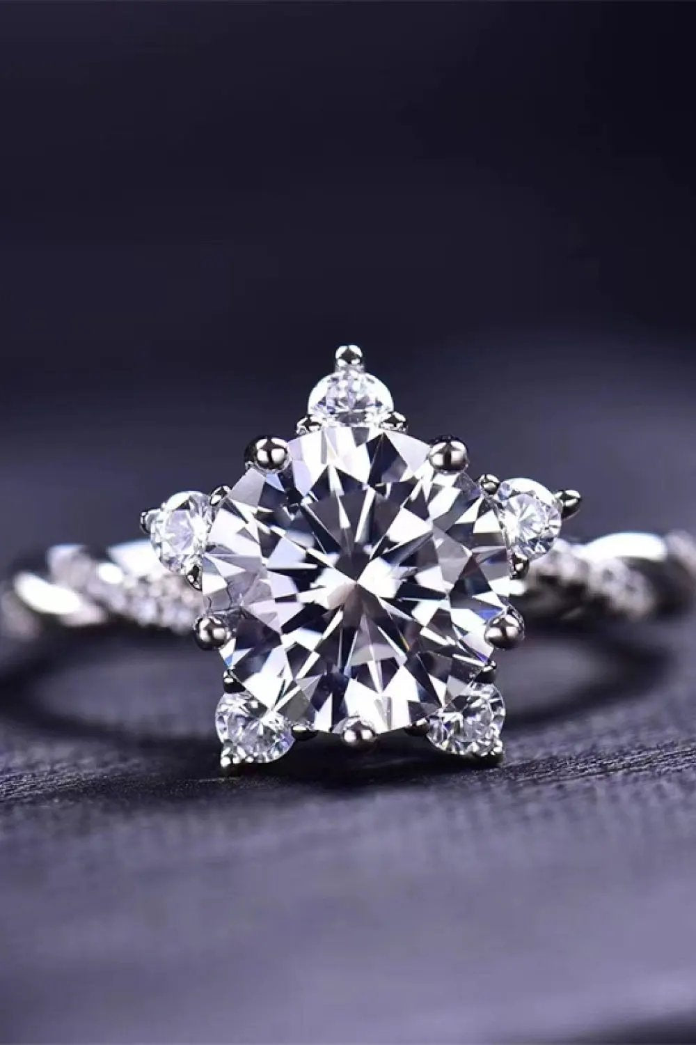 3 Carat Moissanite Twisted Ring by Partner Label