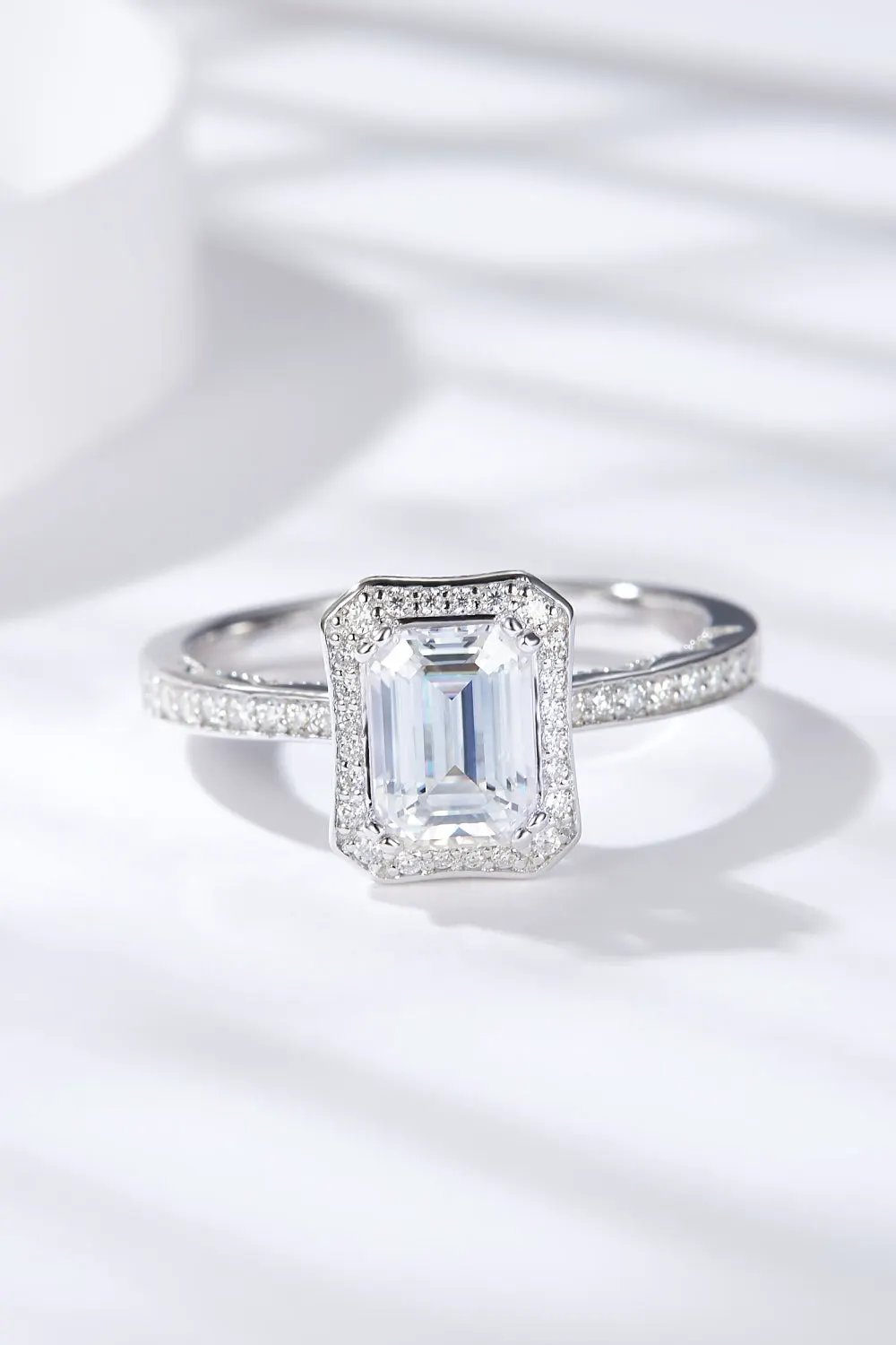 1 Carat Moissanite 925 Sterling Silver Halo Ring by Partner Label