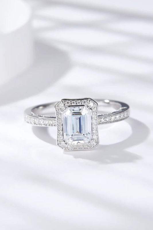 1 Carat Moissanite 925 Sterling Silver Halo Ring by Partner Label