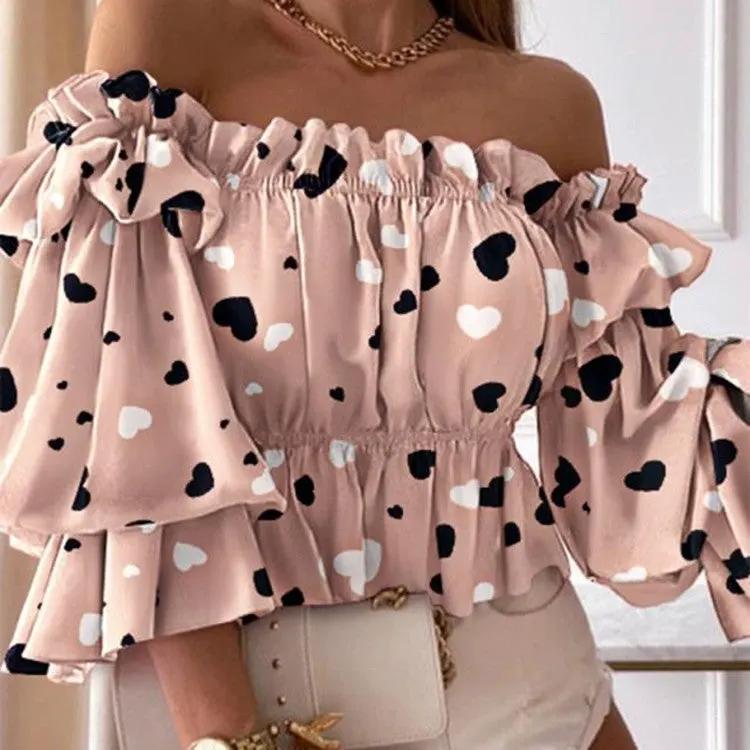 Shirts Women Long Sleeve Blouse Sexy by Anybestbuy Store