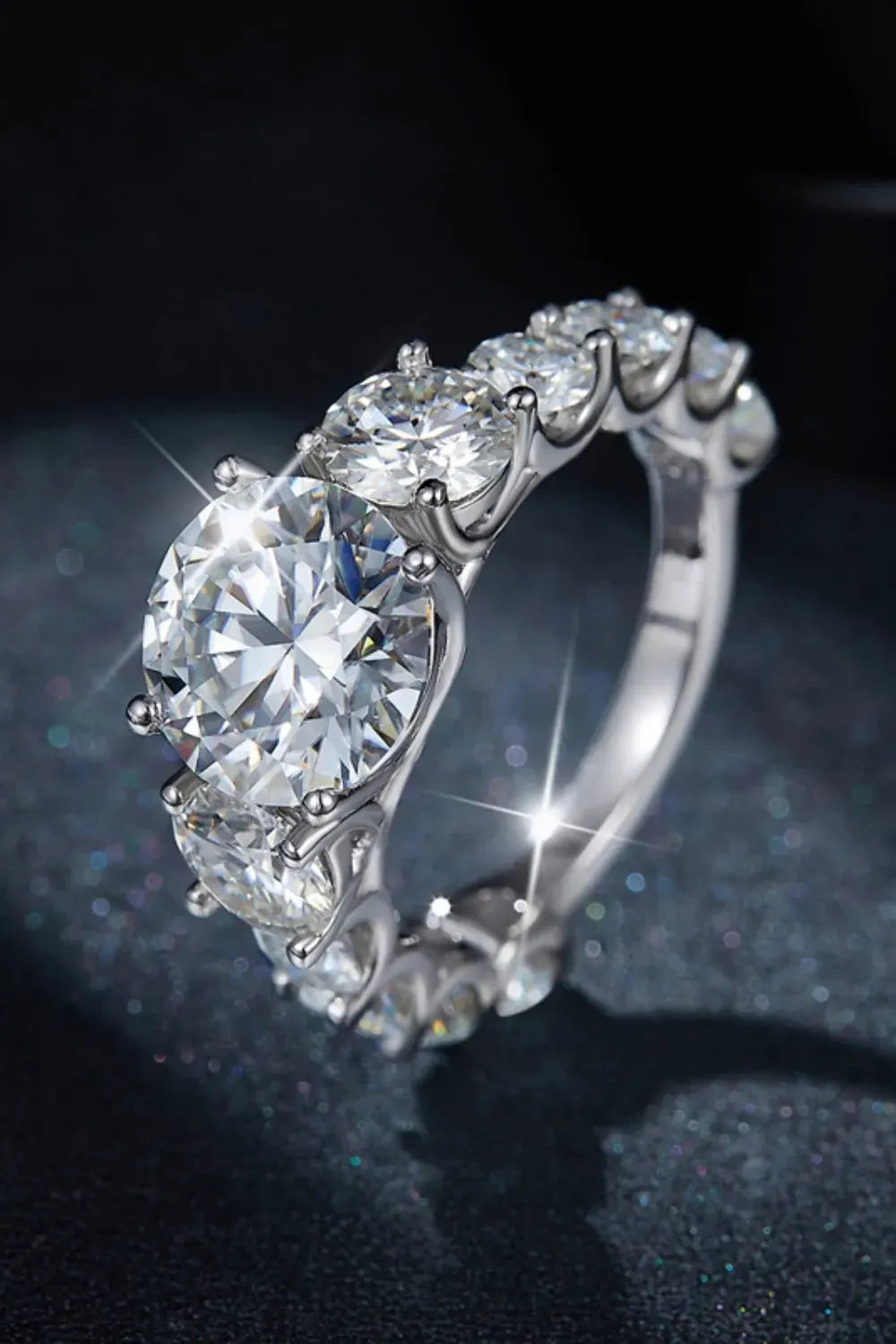 8 Carat Moissanite 925 Sterling Silver Ring by Partner Label