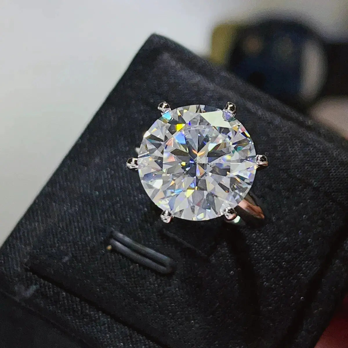 10 Carat Moissanite 925 Sterling Silver Ring by Partner Label