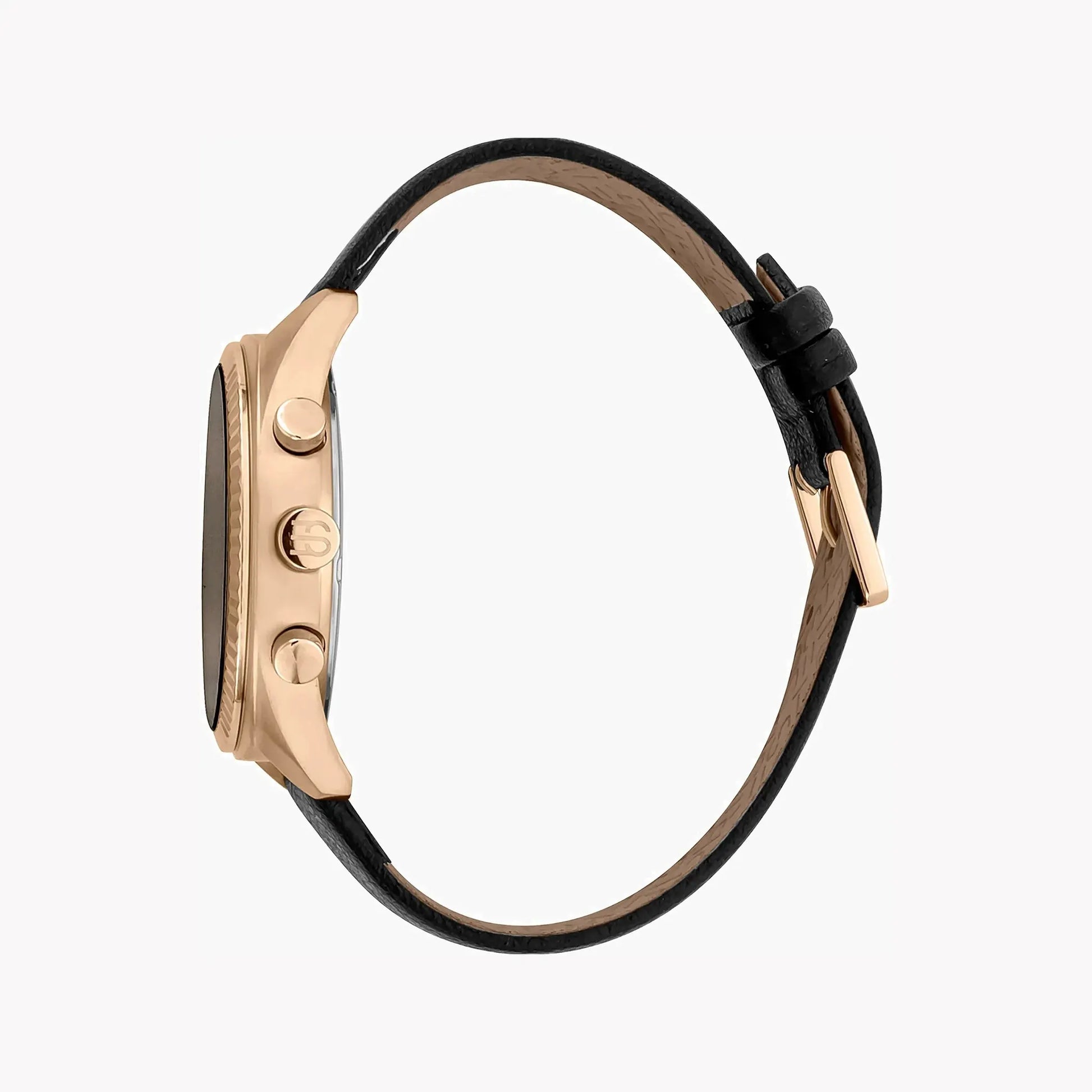 Esprit Men's Black Leather Watch, Black Dial | Es1g018m0065 by ESPRIT