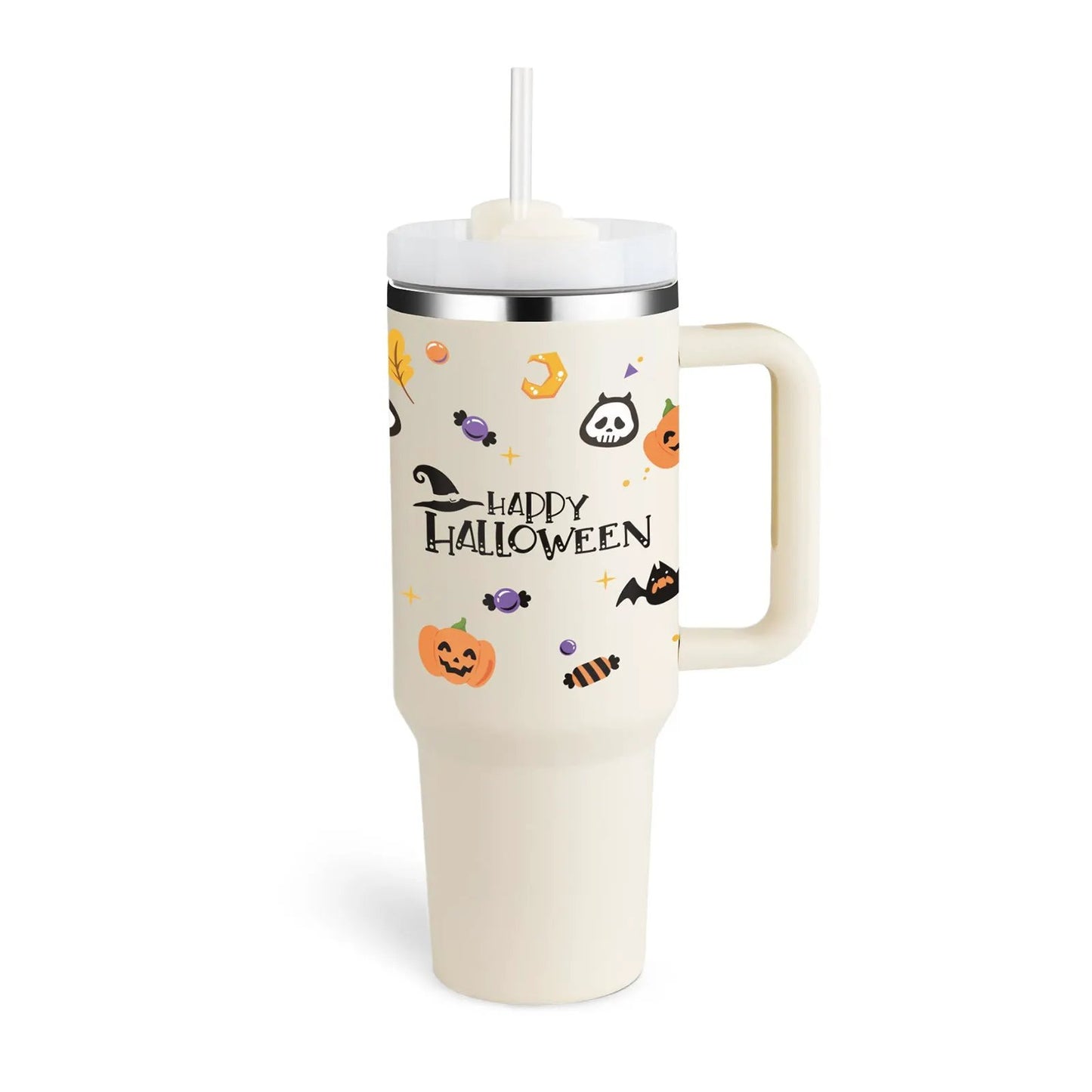 40 Oz Tumbler With Handle Straw Insulated, Stainless Steel Spill Proof Vacuum Coffee Cup Tumbler With Lid Tapered Mug Gifts For Valentine Lover Suitable For Car Gym Office Travel by Maiden-Art