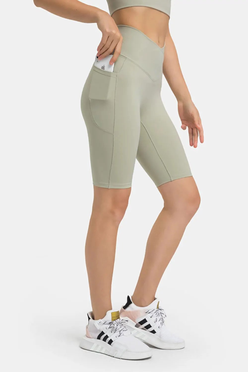 Millennia High Waist Biker Shorts with Pockets by Millennia