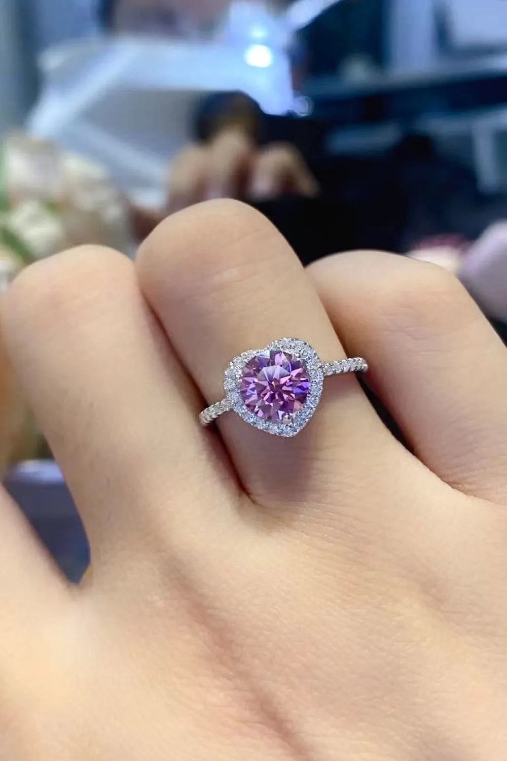 Lifelong Journey 1 Carat Moissanite Heart Ring by Partner Label
