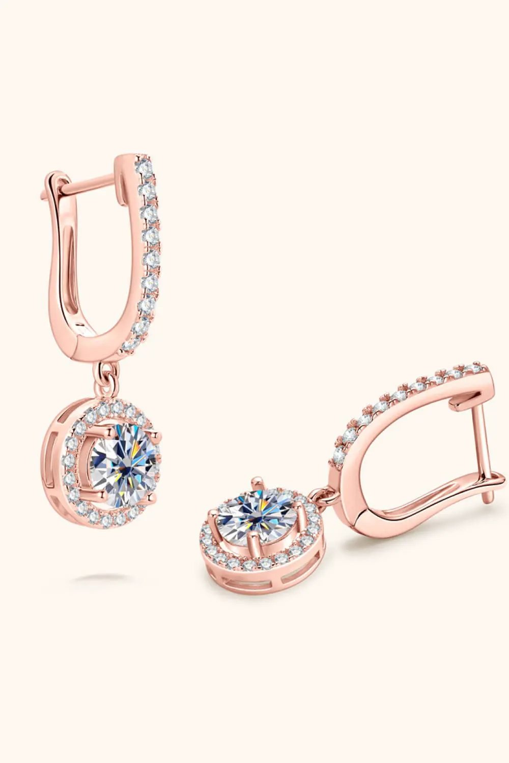 2 Carat Moissanite 925 Sterling Silver Drop Earrings by Partner Label