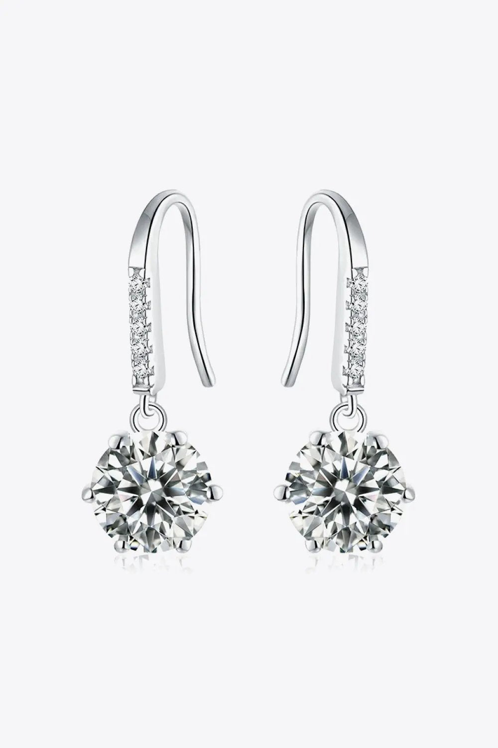 6-Prong Moissanite Drop Earrings by Partner Label