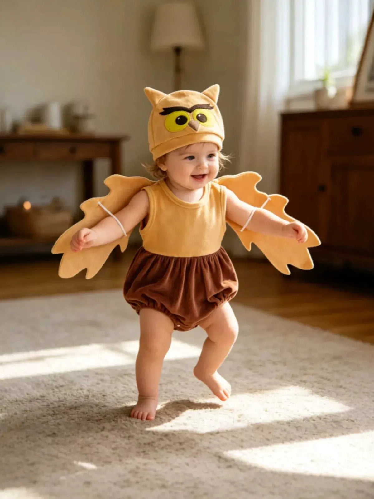 Children's Owl Wings Top and Bottom Set with Hat by Trendsi