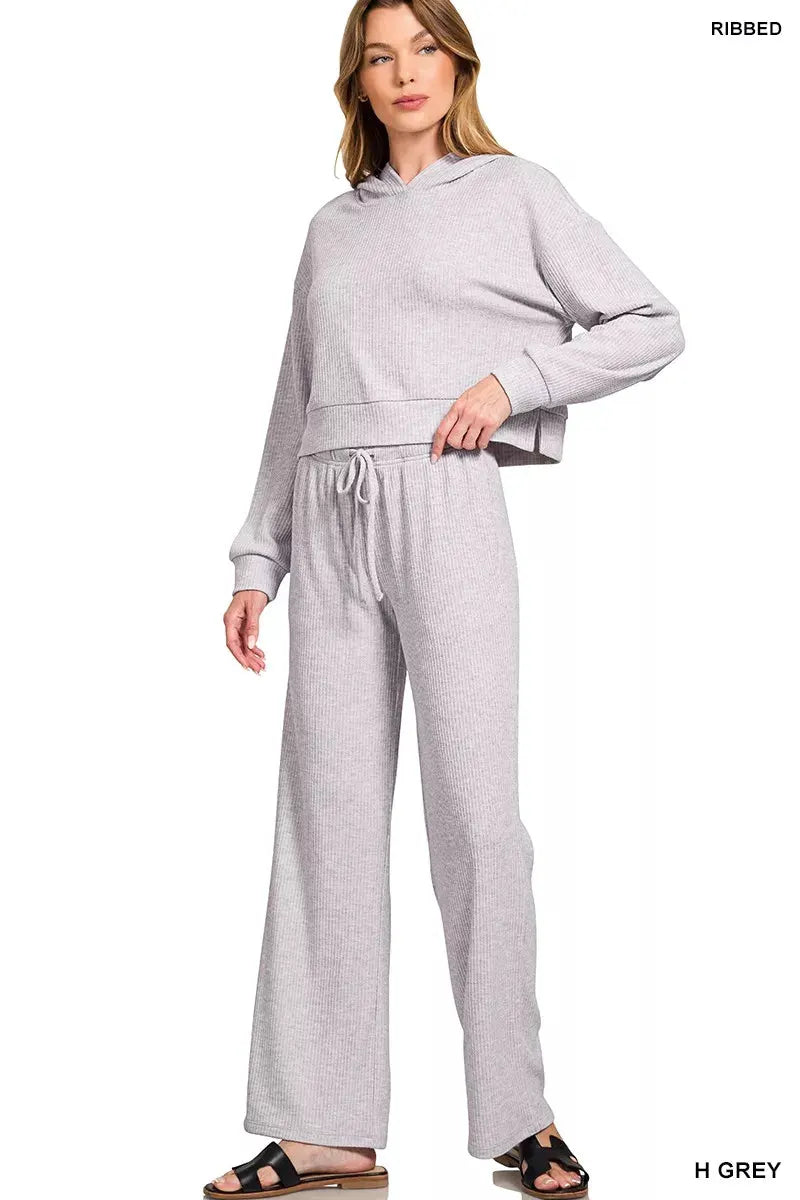 Zenana Ribbed Drawstring Lounge Pants by Zenana