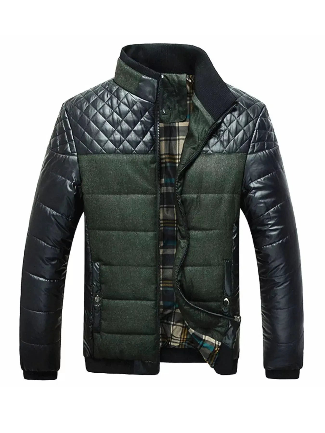 Men's Plus Size Zip Up Puffer Jacket by Partner Label