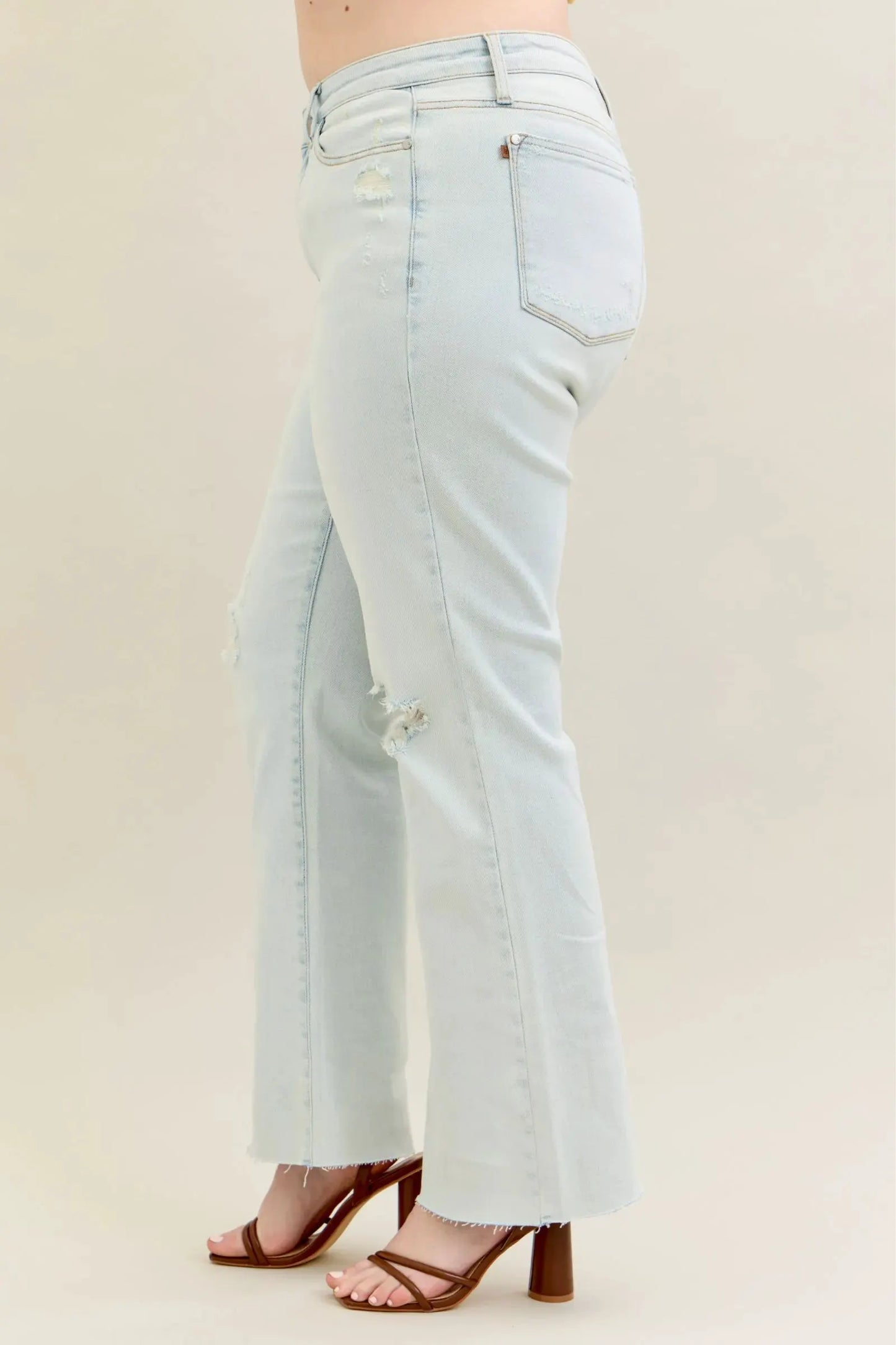 Judy Blue Full Size Destroy & Fray Hem Bootcut Jeans Plus Size by Judy Blue