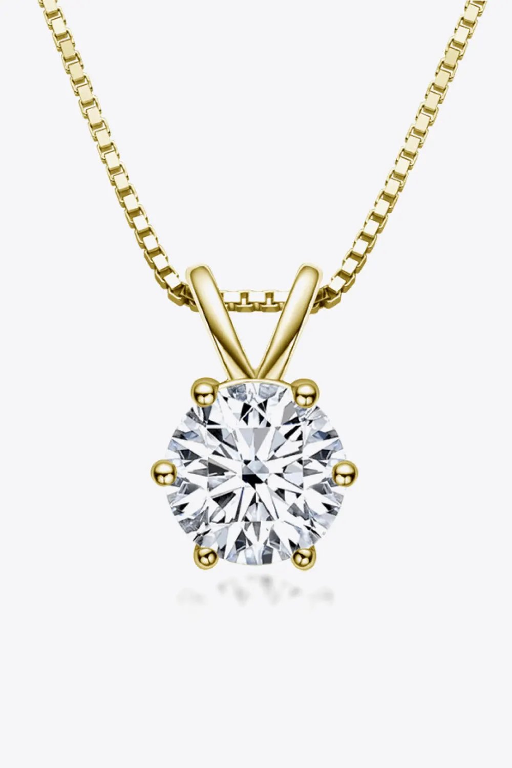 925 Sterling Silver 1 Carat Moissanite Pendant Necklace by Partner Label