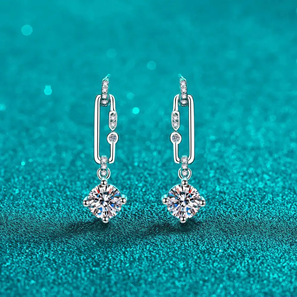 2 Carat Moissanite 925 Sterling Silver Earrings by Partner Label