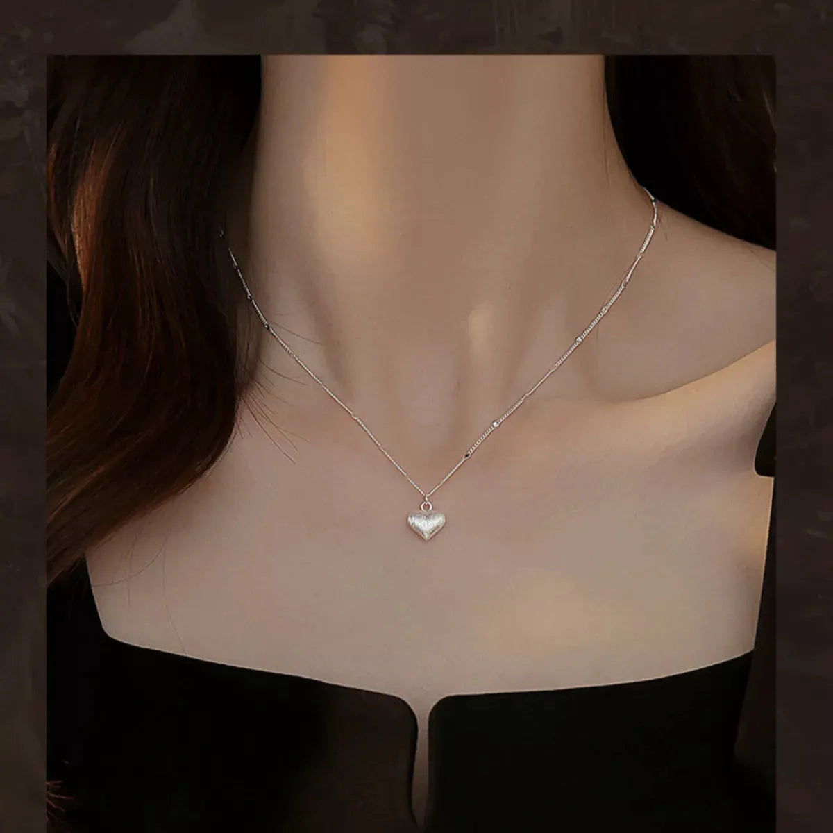 925 Sterling Silver Heart Necklace by Partner Labels