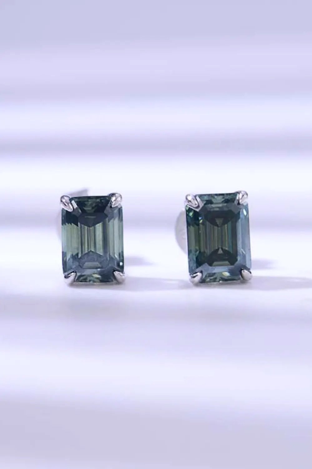 2 Carat Moissanite Stud Earrings in Green by Partner Label