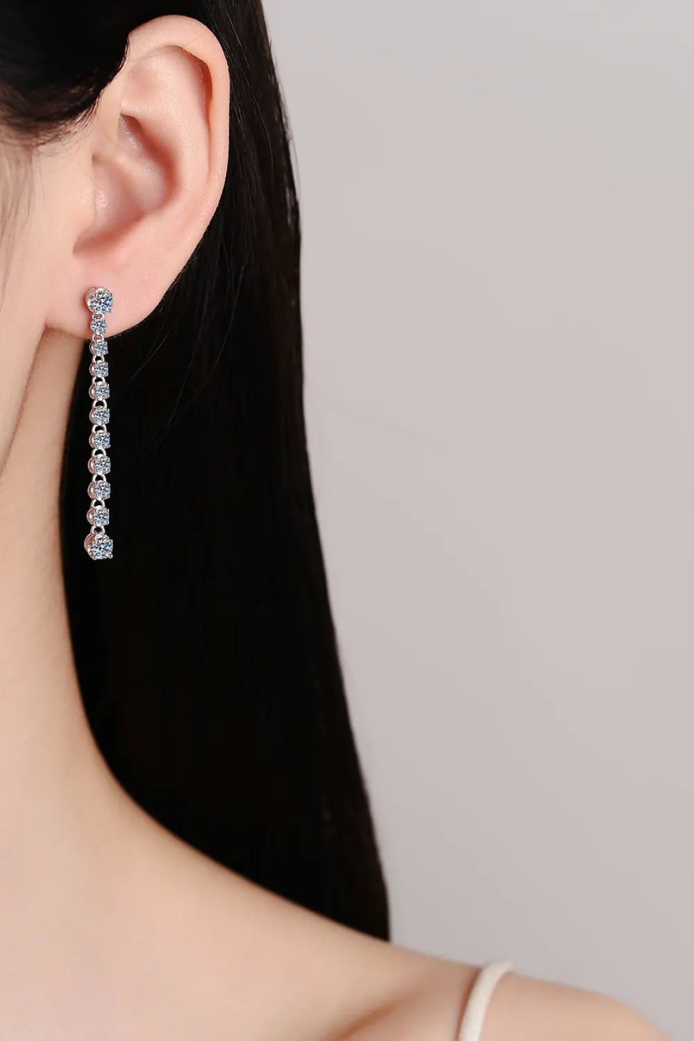 Adored 1.18 Carat Moissanite Long Earrings by Partner Label