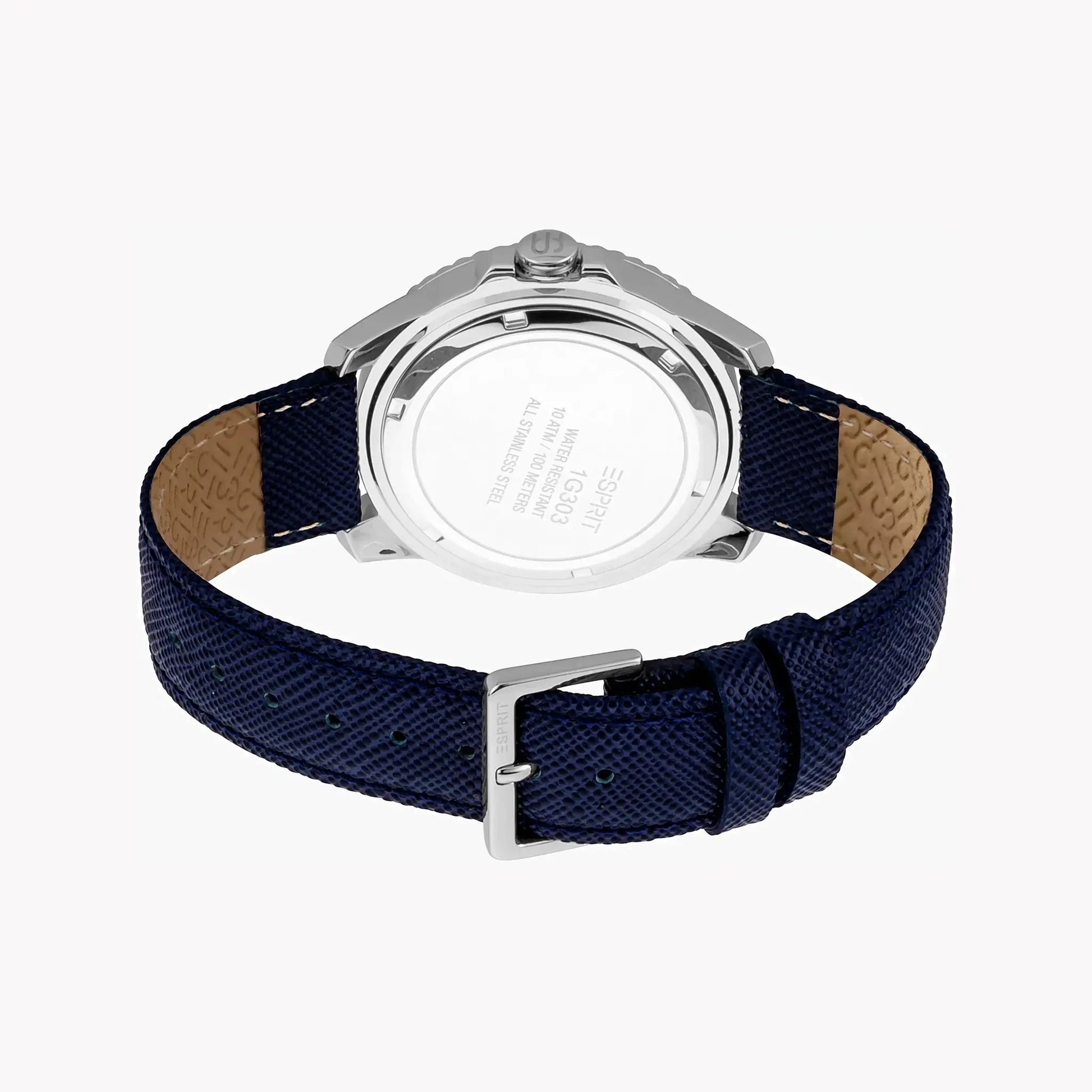 Esprit Men's Blue Leather Watch, Blue Dial | Es1g038m0035 by ESPRIT