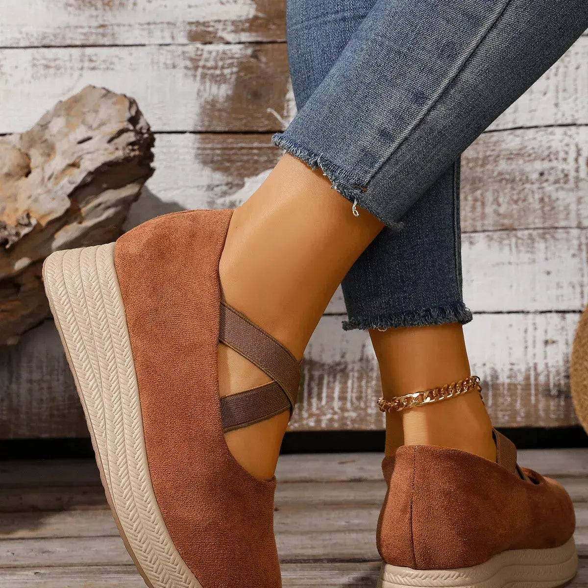 Crisscross Wedge Slip-Ons by Partner Label