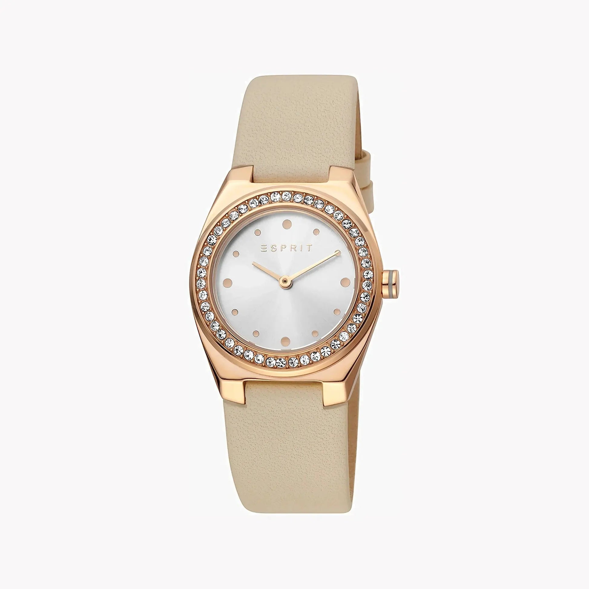 Esprit Women's Sand Leather Watch, Silver Dial | Es1l172m0025 by ESPRIT