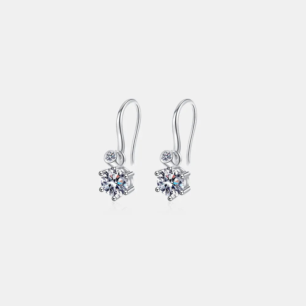 2 Carat Moissanite 925 Sterling Silver Earrings by Partner Label