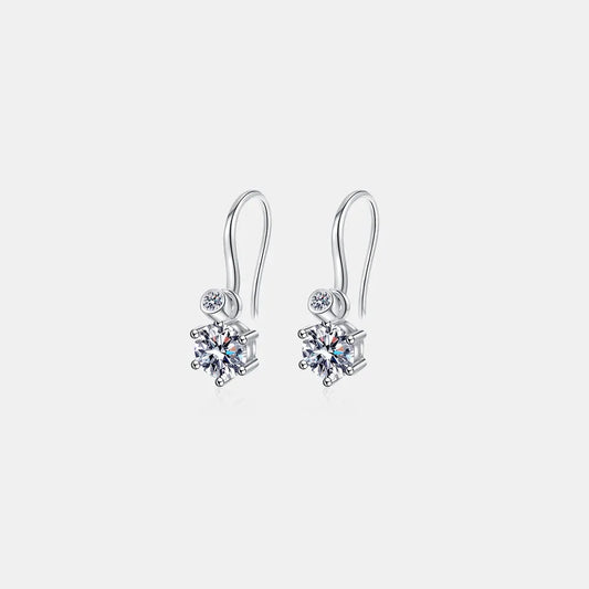 2 Carat Moissanite 925 Sterling Silver Earrings by Partner Label
