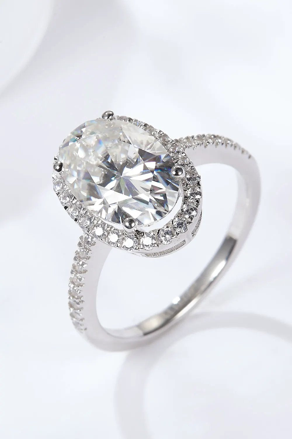 4.5 Carat Moissanite Halo Ring by Partner Label