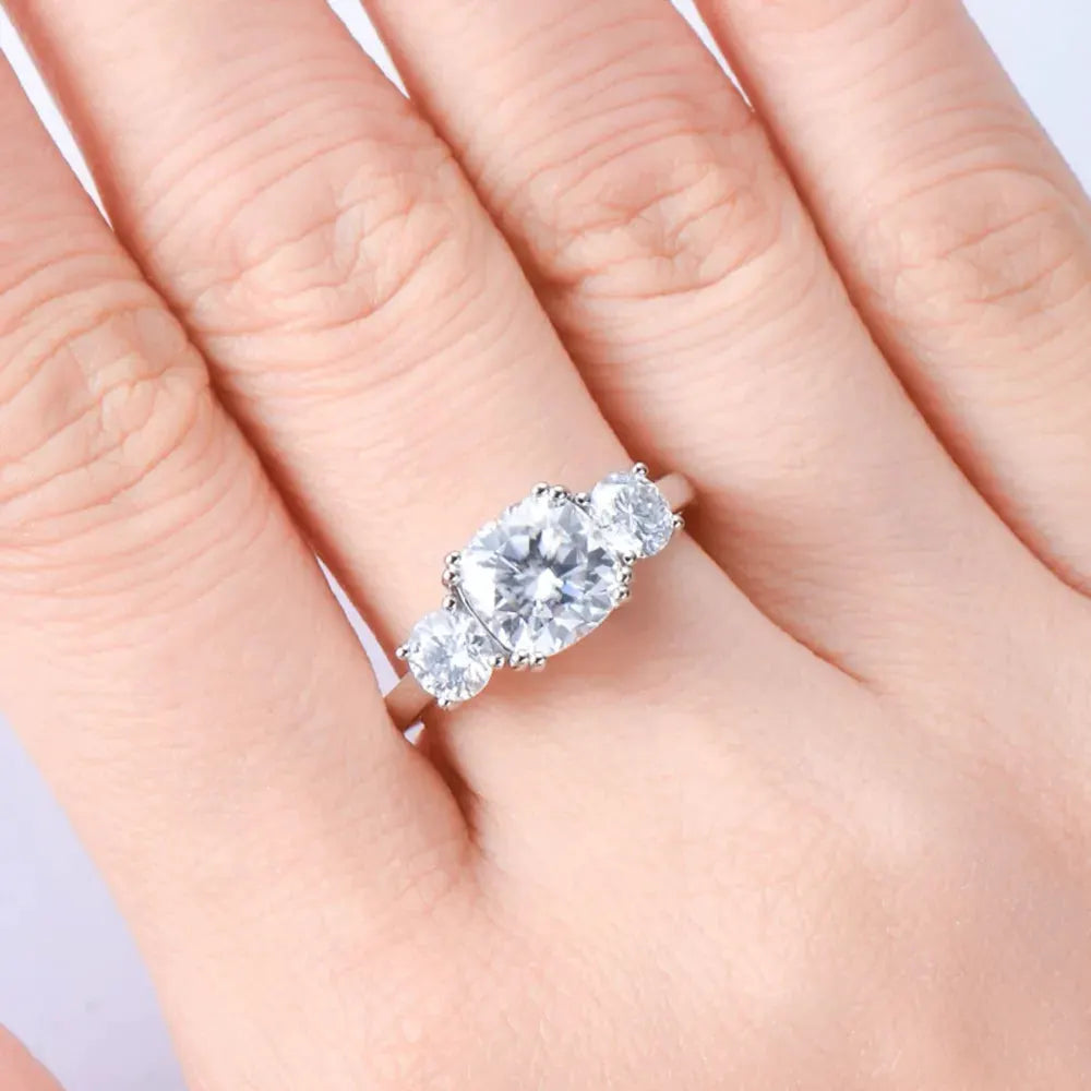 3.5 Carat Moissanite 925 Sterling Silver Ring by Partner Label
