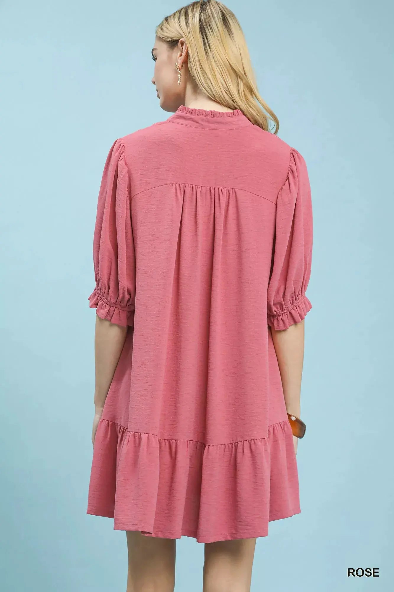 Umgee Lace Yoke Tiered Mini Dress by Umgee USA