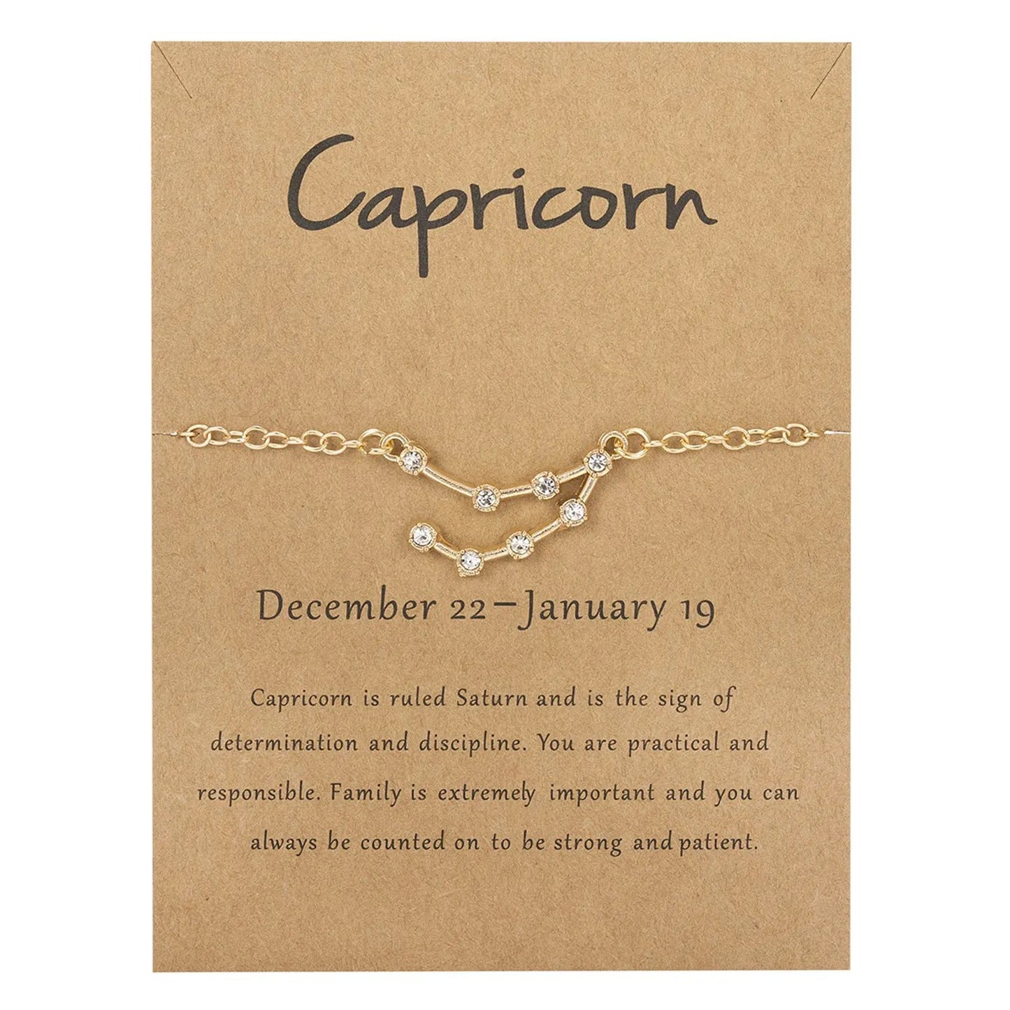 Women's Twelve Constellation Paper Card Chain Bracelet by Maiden-Art