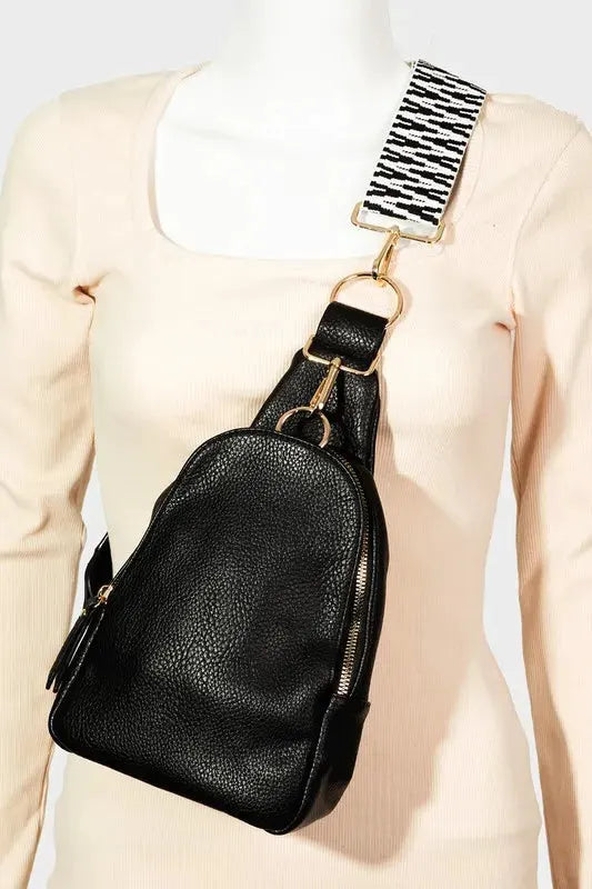 Fame Single Strap Faux Leather Sing Bag by Fame