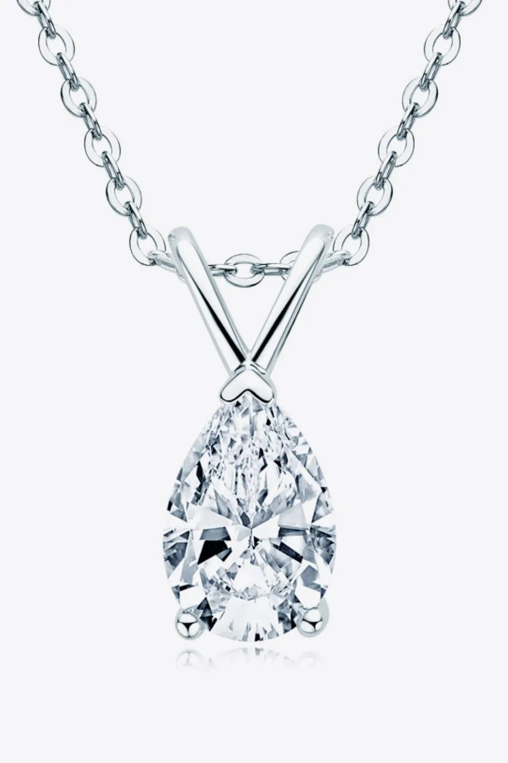 1.5 Carat Moissanite Pendant 925 Sterling Silver Necklace by Partner Labels