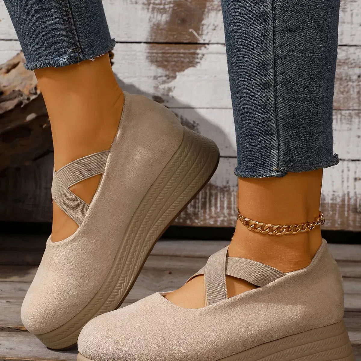 Crisscross Wedge Slip-Ons by Partner Label