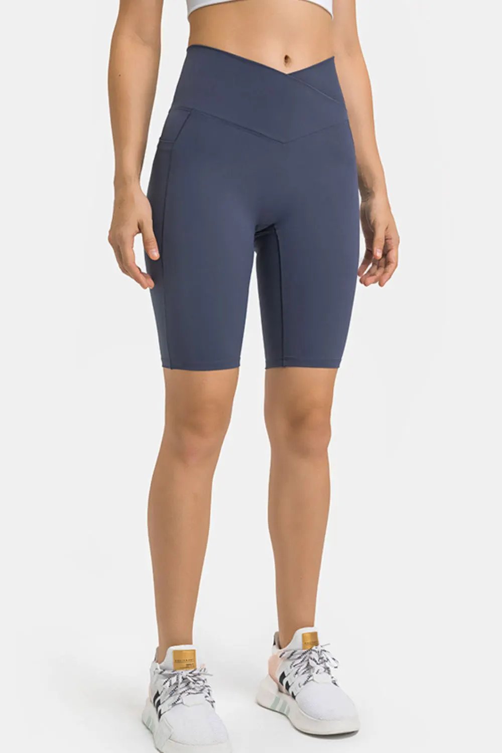 Millennia High Waist Biker Shorts with Pockets by Millennia