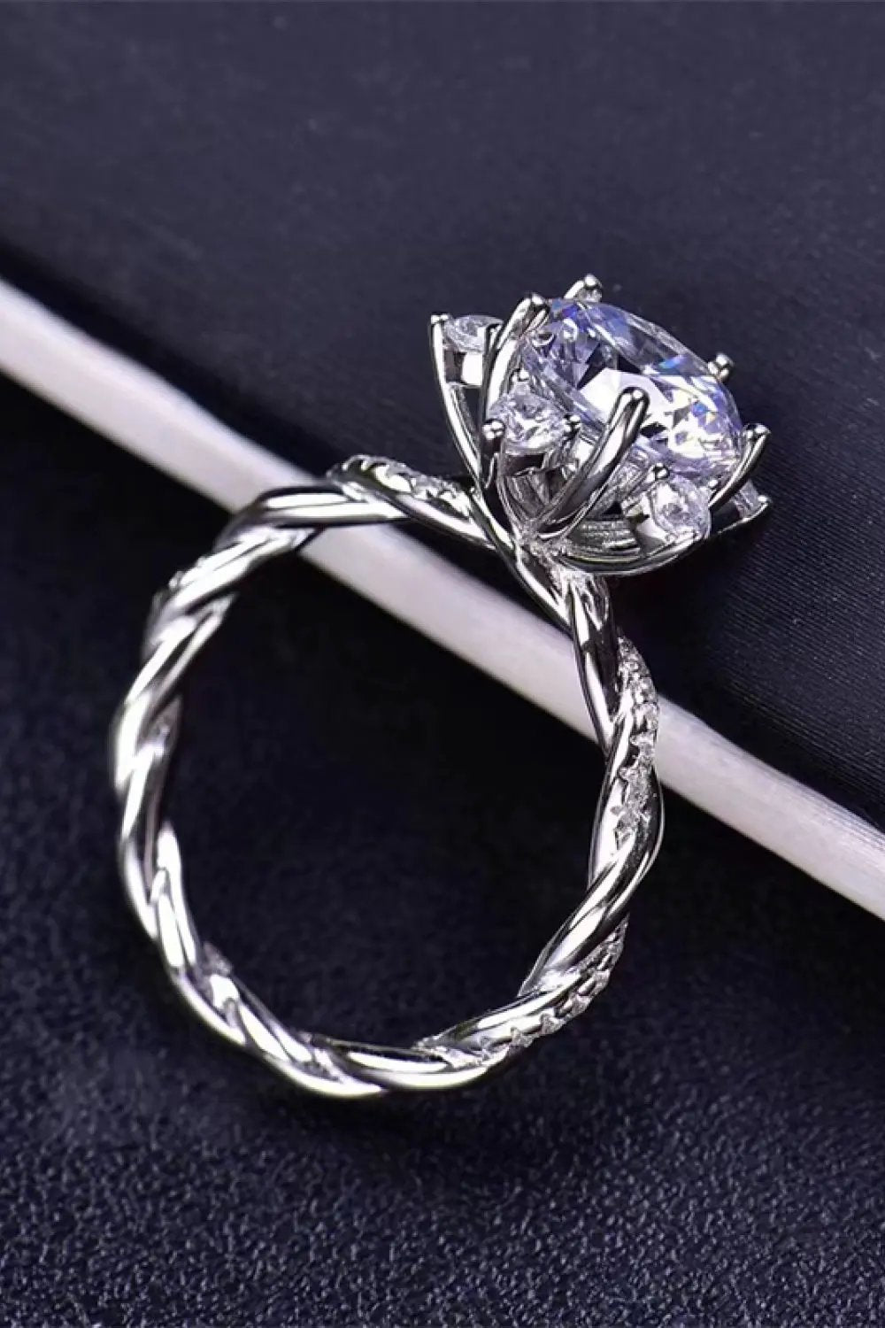 3 Carat Moissanite Twisted Ring by Partner Label