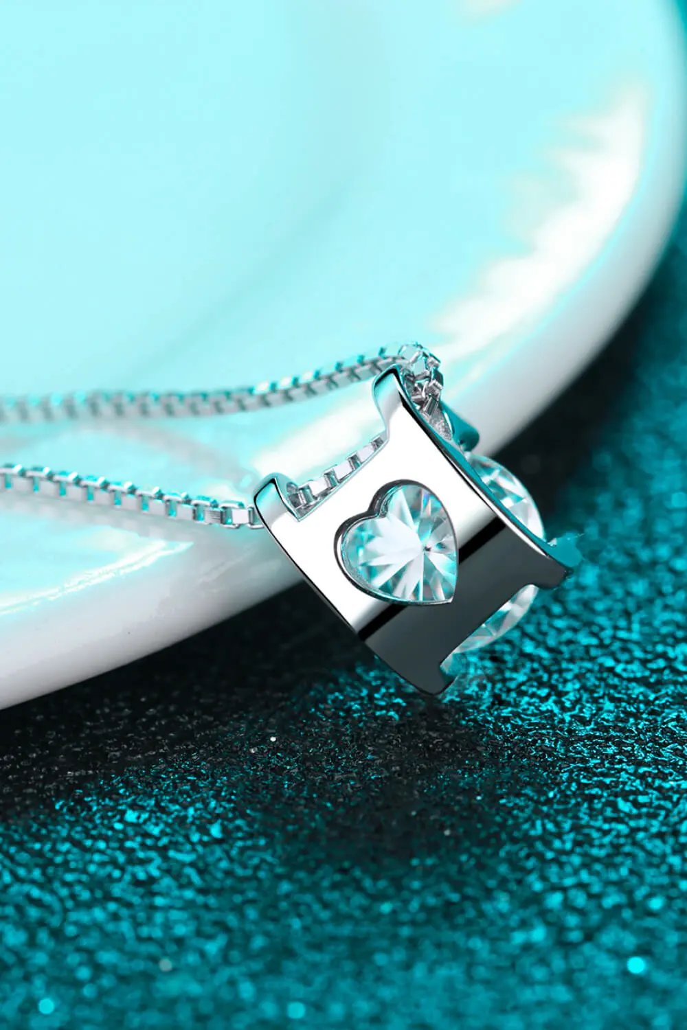 1 Carat Moissanite 925 Sterling Silver Chain Necklace by Partner Label