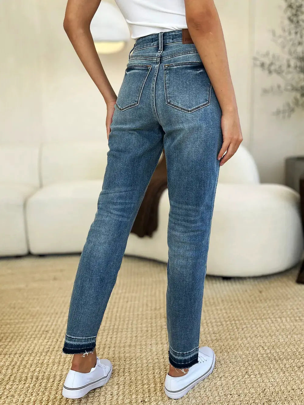 Judy Blue Full Size Mid Rise Rigid Magic Release Hem Jeans by Judy Blue