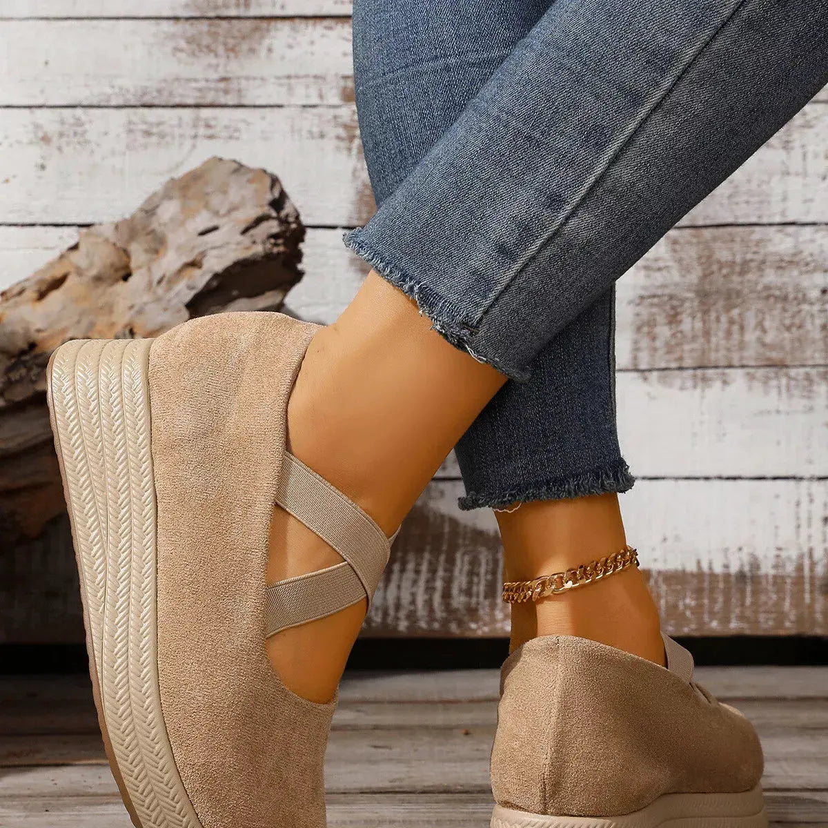 Crisscross Wedge Slip-Ons by Partner Label