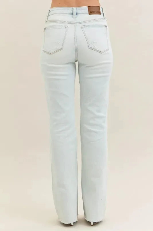 Judy Blue Full Size Destroy & Fray Hem Bootcut Jeans Plus Size by Judy Blue