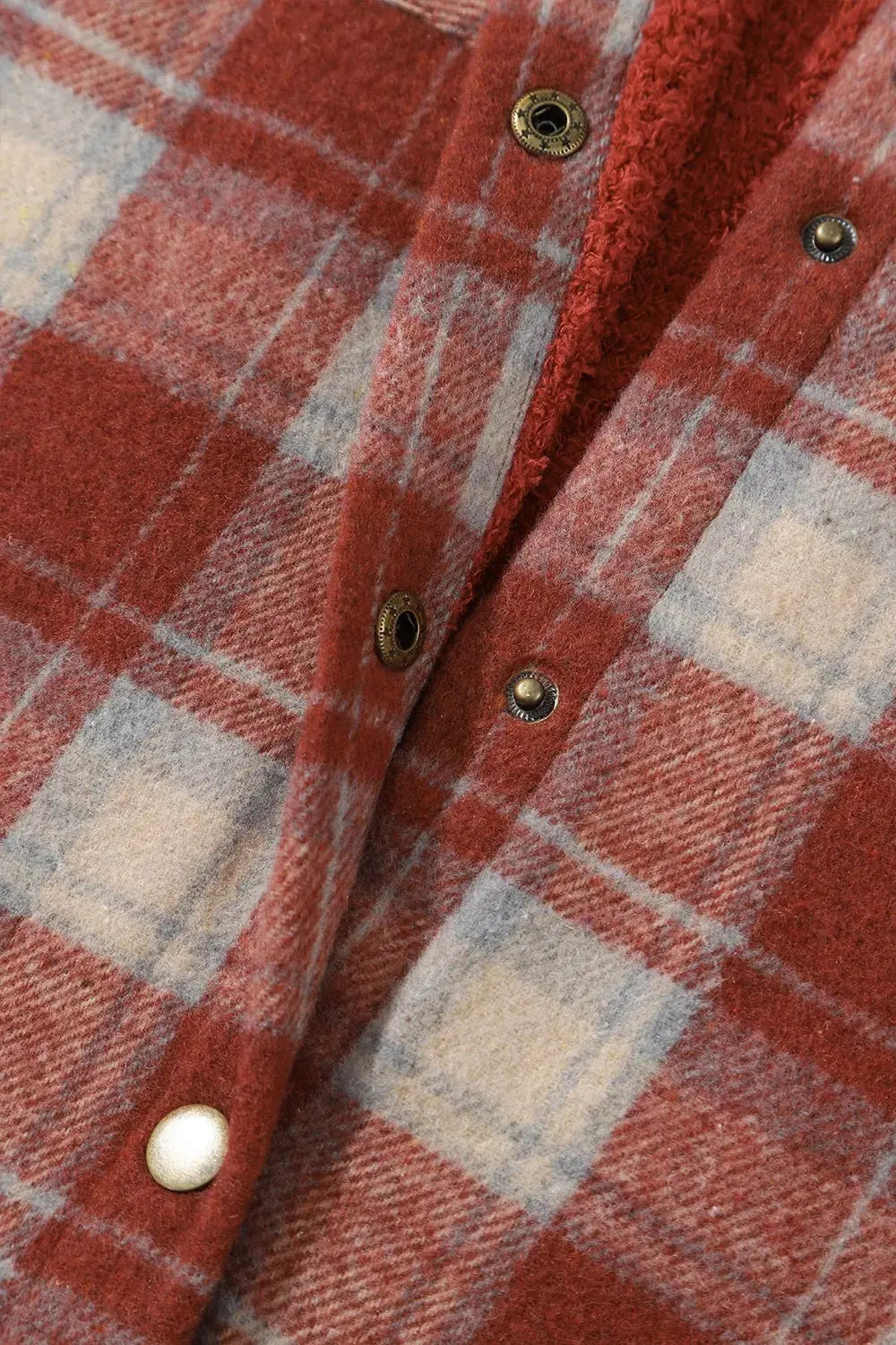 Fleece Lined Plaid Hooded Jacket by Partner Label