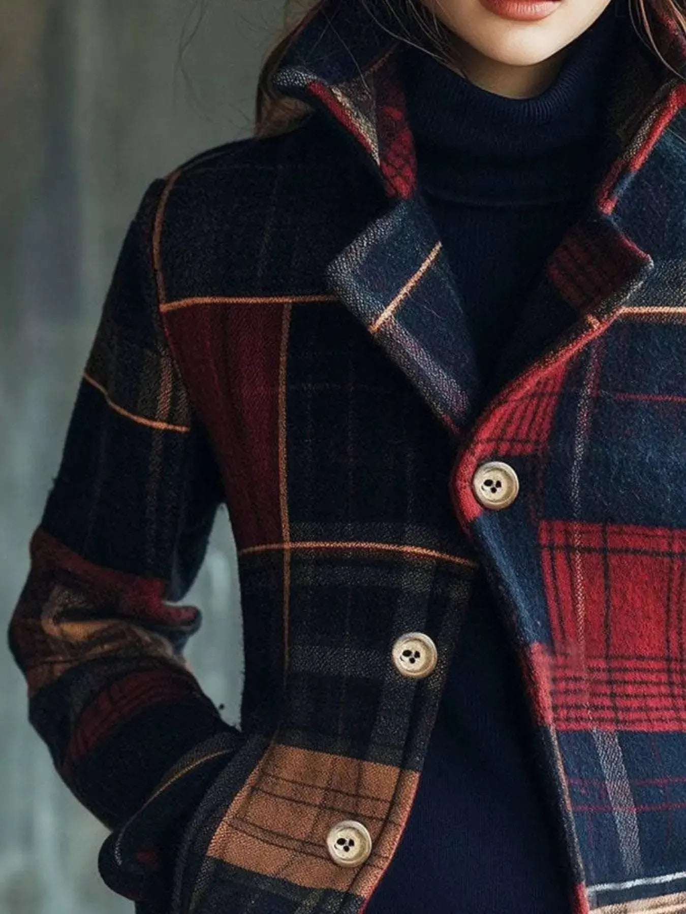 Plaid Button Up Blazer | Partner Labels Selection by Partner Label