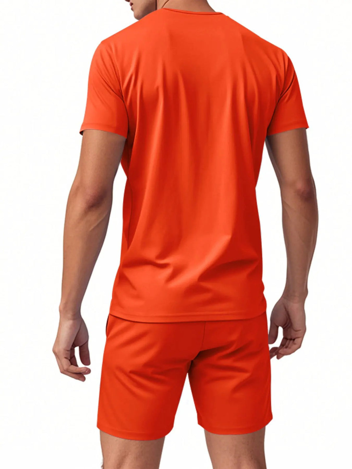 Men's Full Size V-Neck Short Sleeve T-Shirt and Shorts Set Plus Size by Trendsi