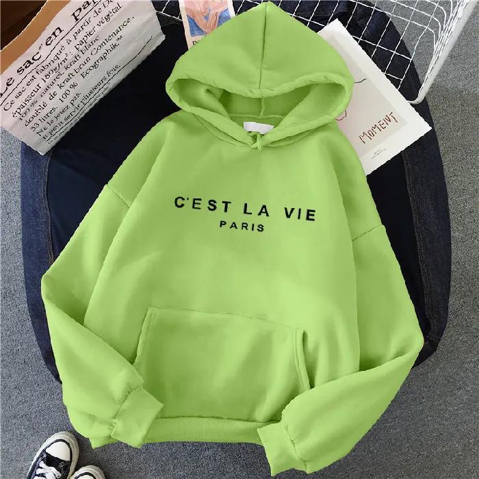 letter print new hooded sweater women's spring long-sleeved lazy style loose hooded top by Dropsure