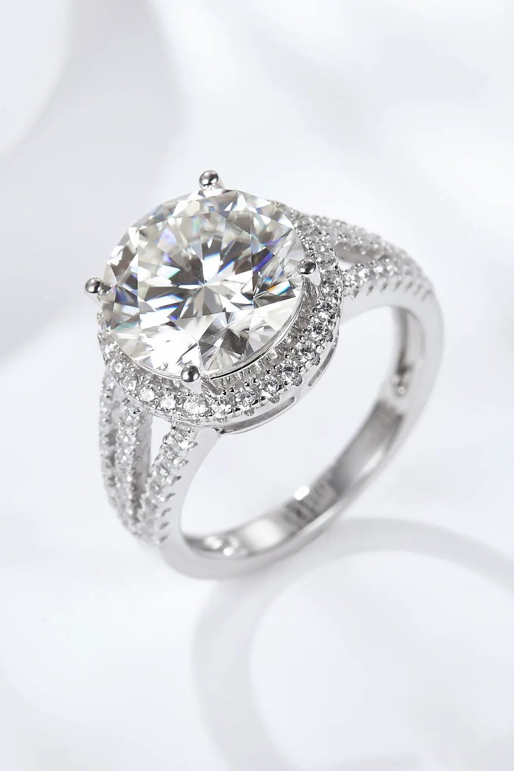 5 Carat Moissanite Split Shank Ring by Partner Label