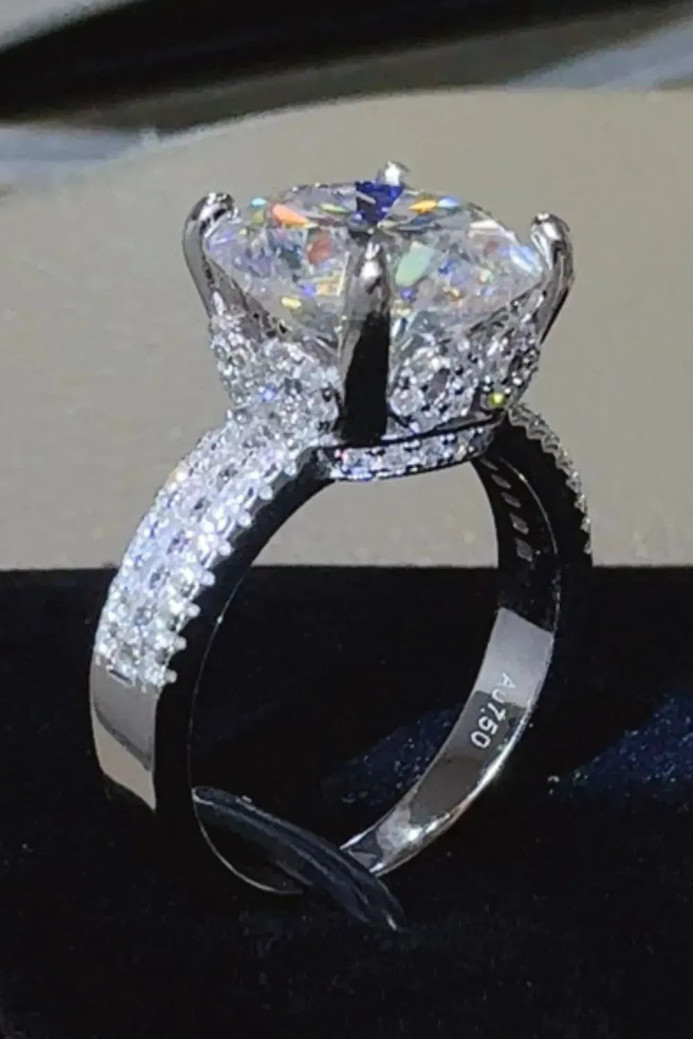 5 Carat Moissanite 925 Sterling Silver Ring by Partner Label