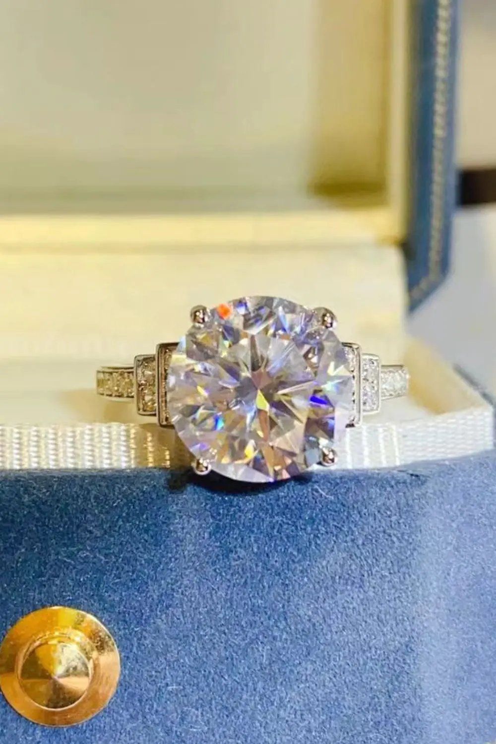 5 Carat Moissanite 925 Sterling Silver Ring by Partner Label