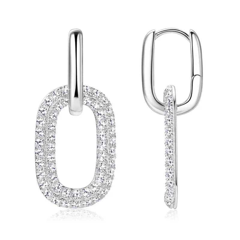 2.16 Carat Moissanite 925 Sterling Silver Earrings by Partner Label