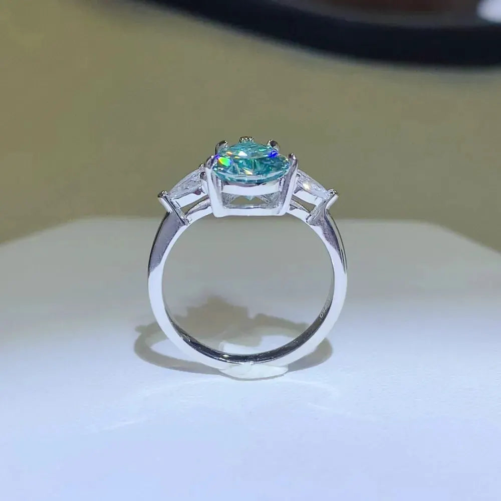 2 Carat 925 Sterling Silver Moissanite Ring by Partner Label
